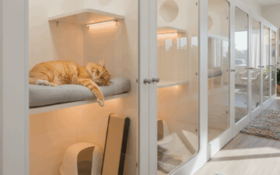 Senior cat boarding safety